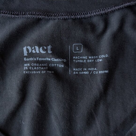 Pact Black Organic Cotton Scoopneck Tank Top large - Picture 4 of 5